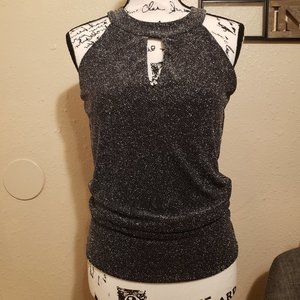 Black & Silver White House Black Market Top